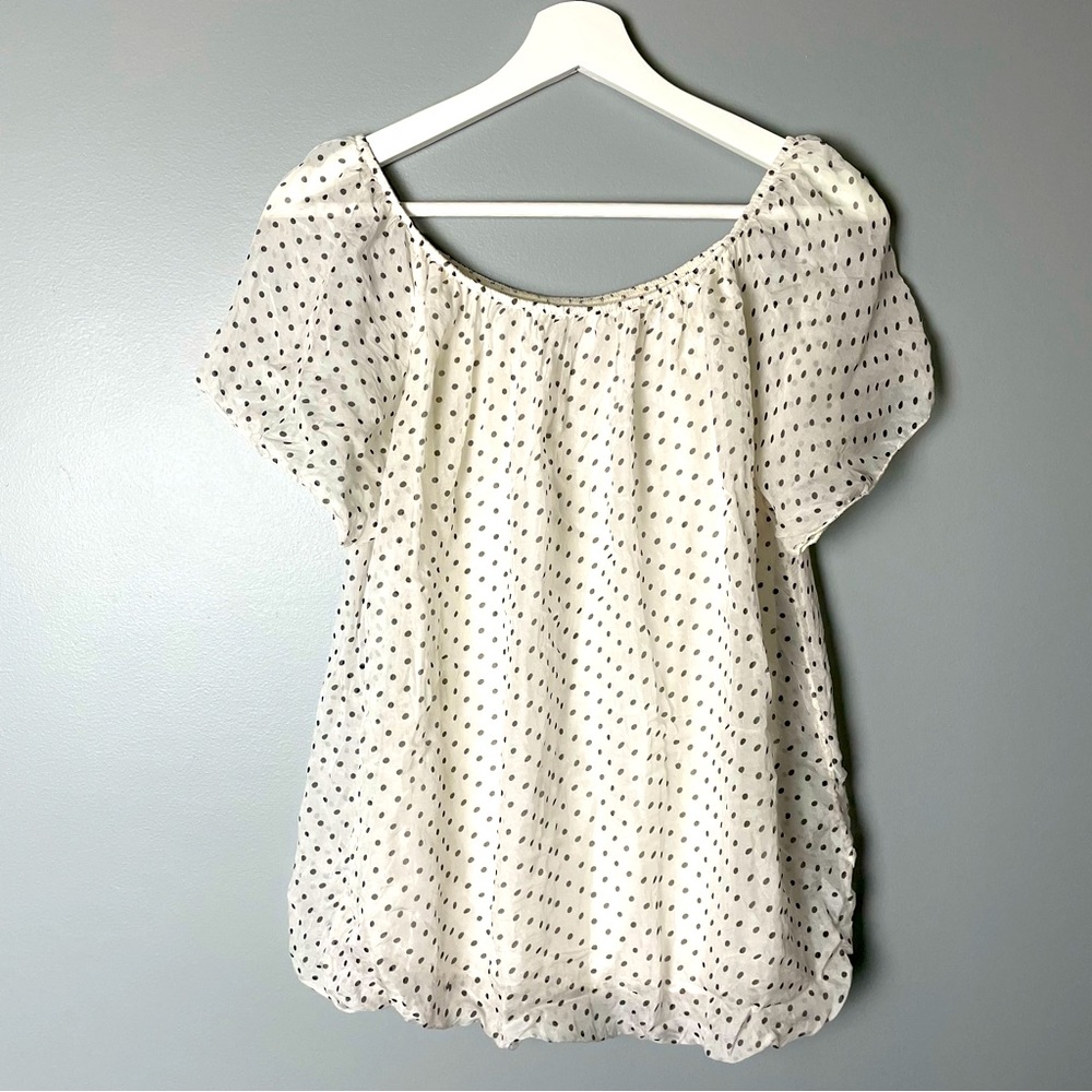 Luisa Ricci silk polka dot blouse size medium
